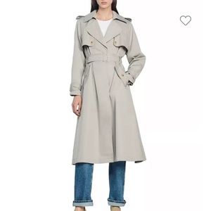 Jacob trench coat Sandro Paris pleated flowy